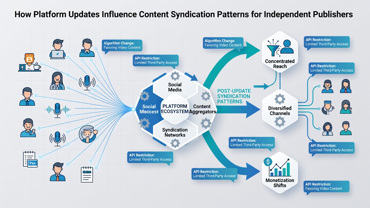 Data visualization showing syndication traffic patterns before and after major platform updates
