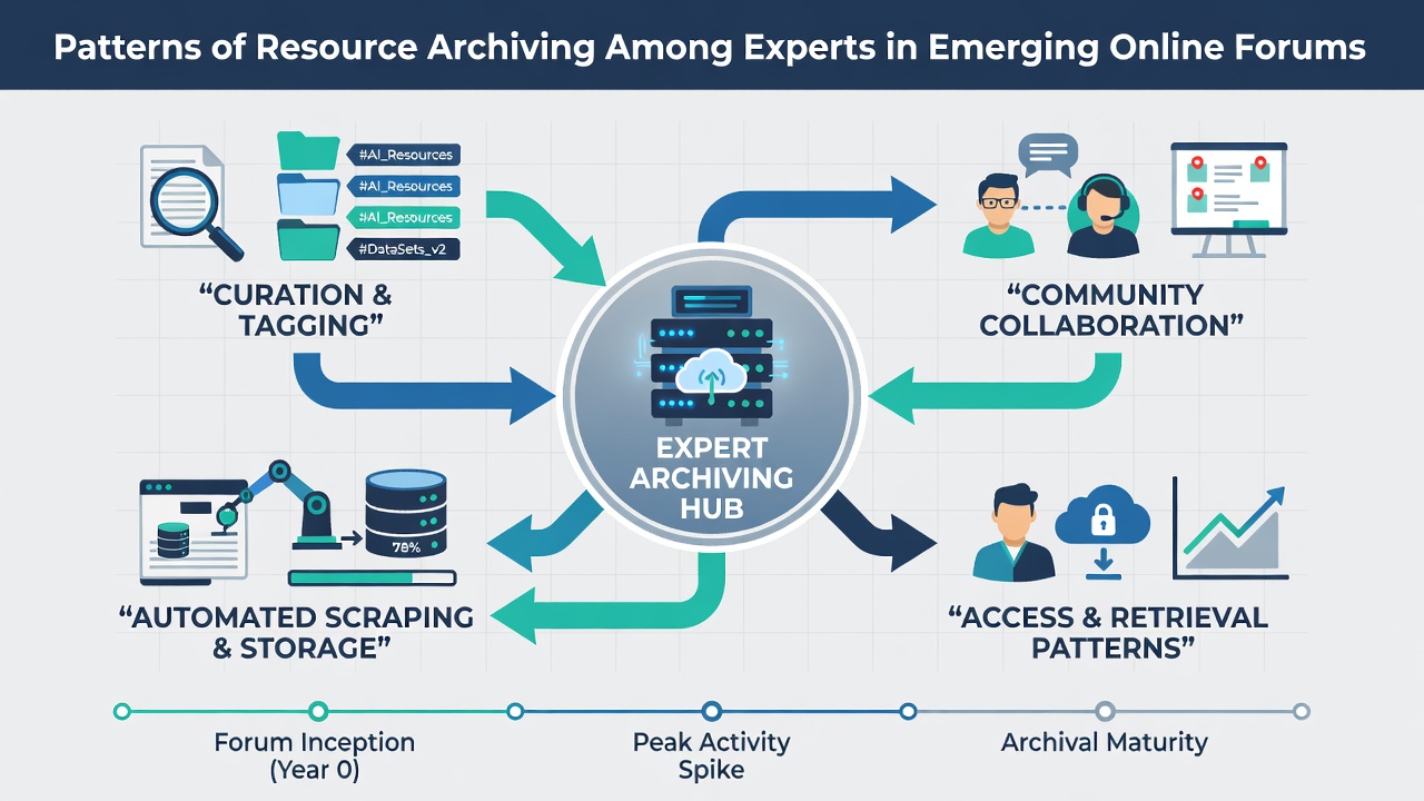 Detailed view of structured digital archives containing forum threads, metadata tags, and timestamped expert contributions